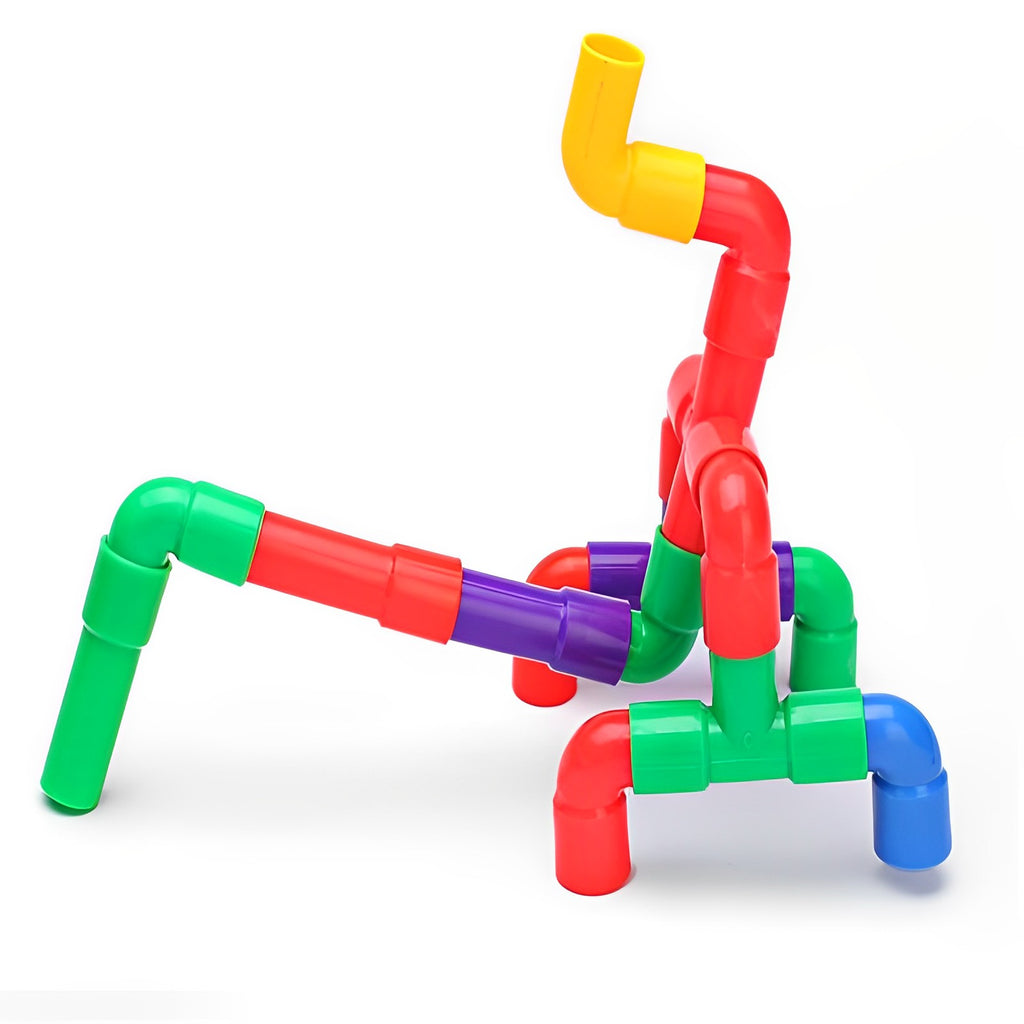 42PCS Colorful Plug-In Creative Building Pipe Blocks For Kids