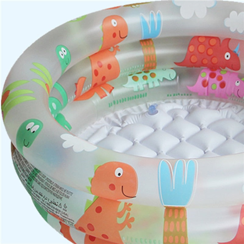 Portable 3 Rings Baby Swimming Pool Outdoor Inflatable Bathtub Cartoon Patterns