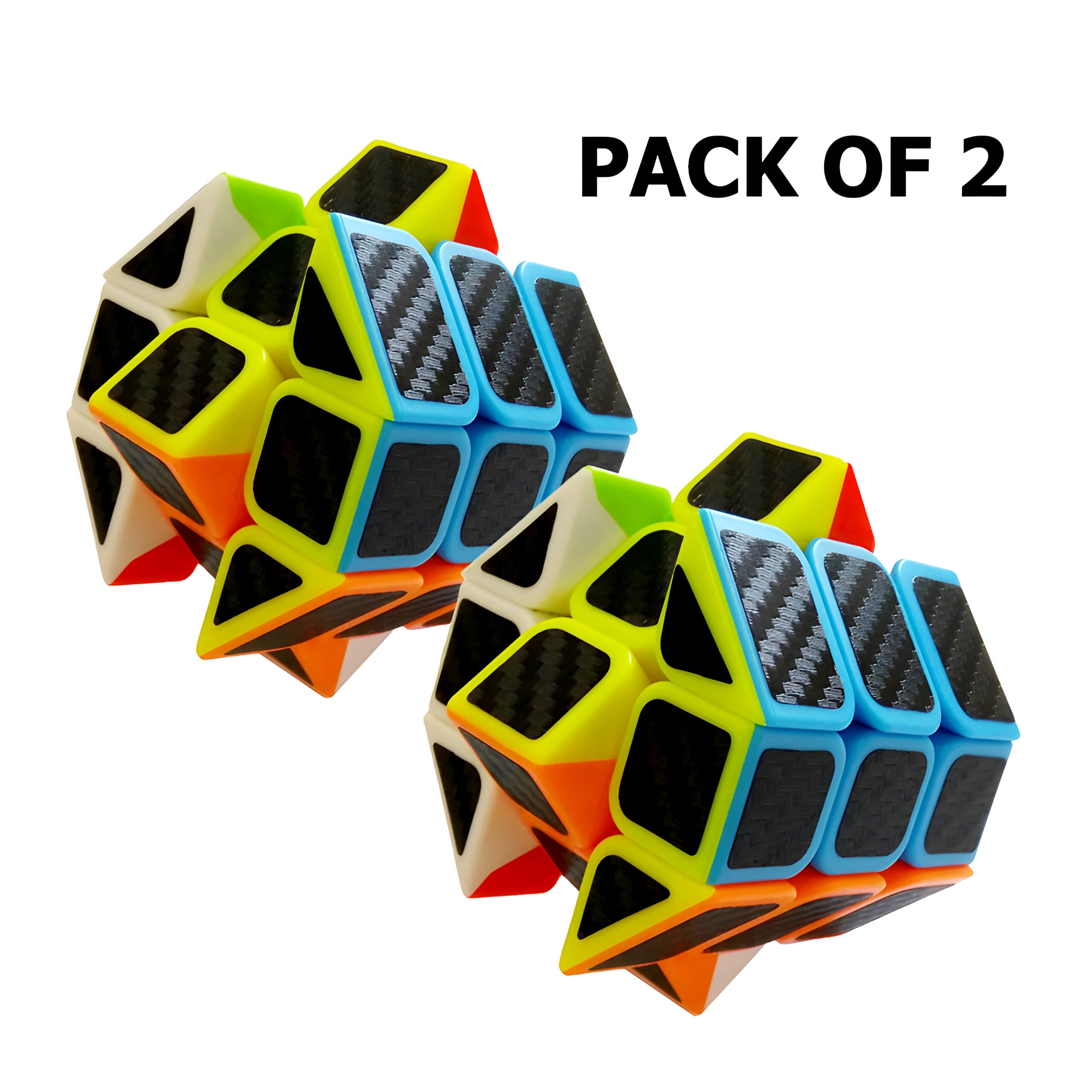 Pack Of 2 Colorful Octagonal Shaped Puzzle Cube Toys (3x3x3)