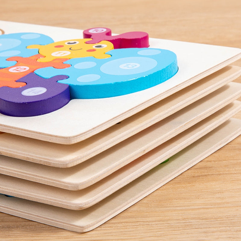 Early Learning Preschool Educational Game Life Cycle Wooden Jigsaw Puzzle Set Toy for Kids