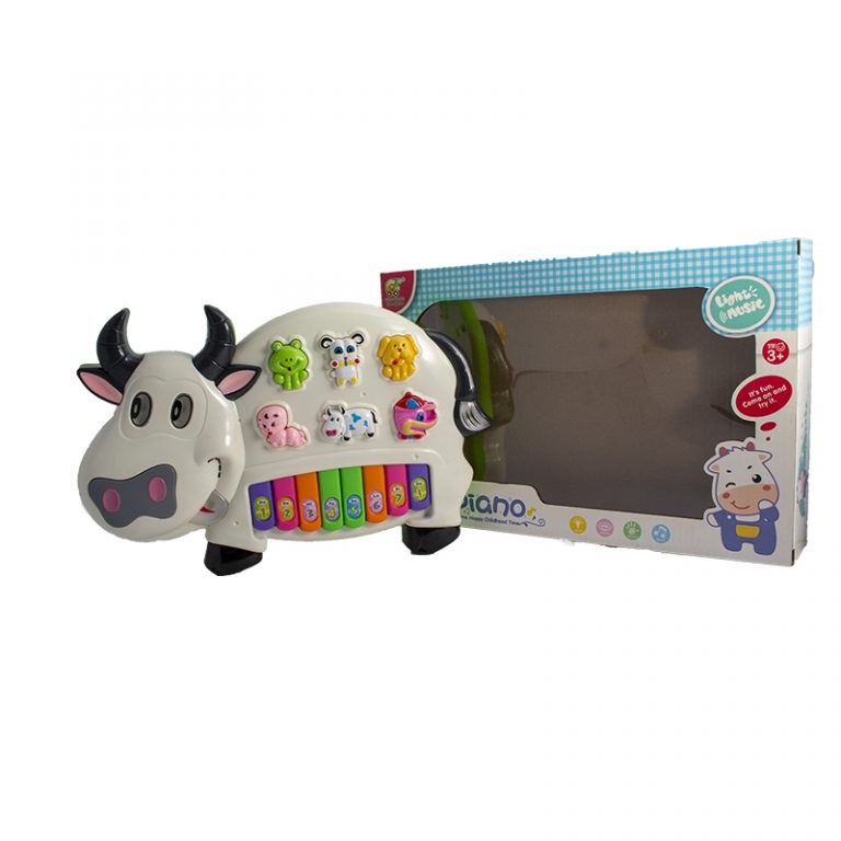 Cow Piano Interactive Kids Toy Animals Sounds & Lights Play Toy