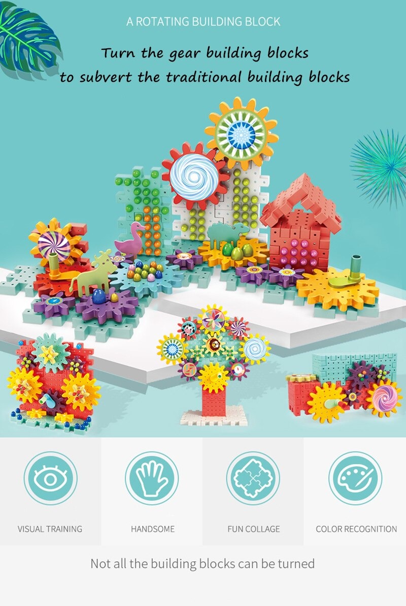 Children Early Education DIY Variety Gear Assembled Building Blocks