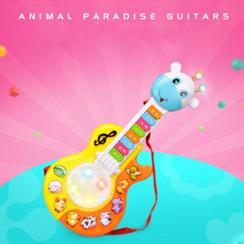 Electronic Guitar Piano Instrument Multi-Function Lighting Teaching Animal Enlightenment Baby Toy