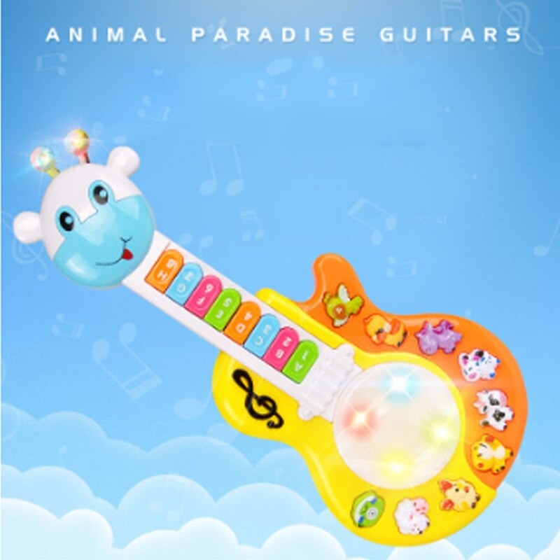 Electronic Guitar Piano Instrument Multi-Function Lighting Teaching Animal Enlightenment Baby Toy