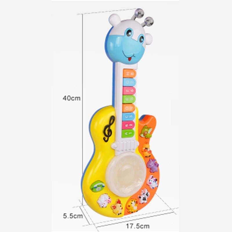 Electronic Guitar Piano Instrument Multi-Function Lighting Teaching Animal Enlightenment Baby Toy