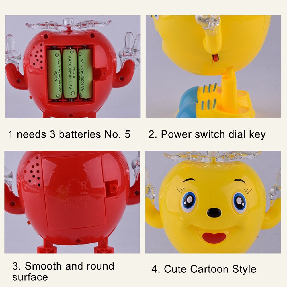 Electric Dancing Apple Battery Operated Baby Vocal Toys With Lighting Swing Toy