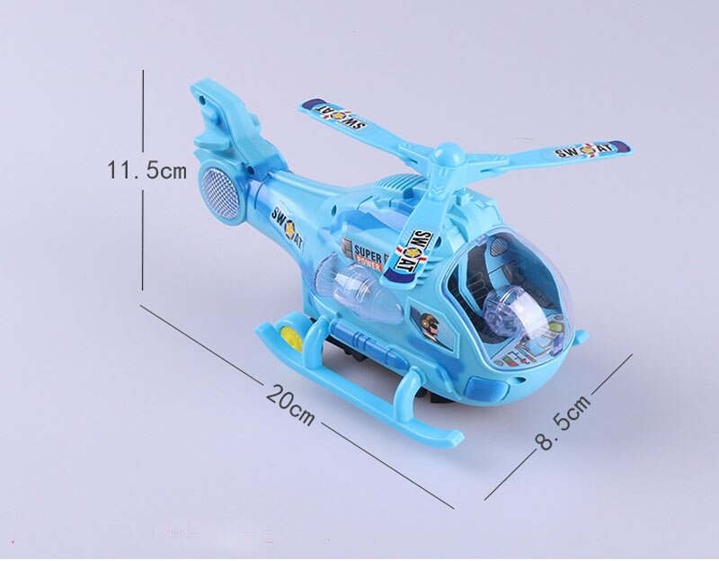 Electric Fighter Aircraft Children Music Flashing Wing Rotation Helicopter Toy For Kids