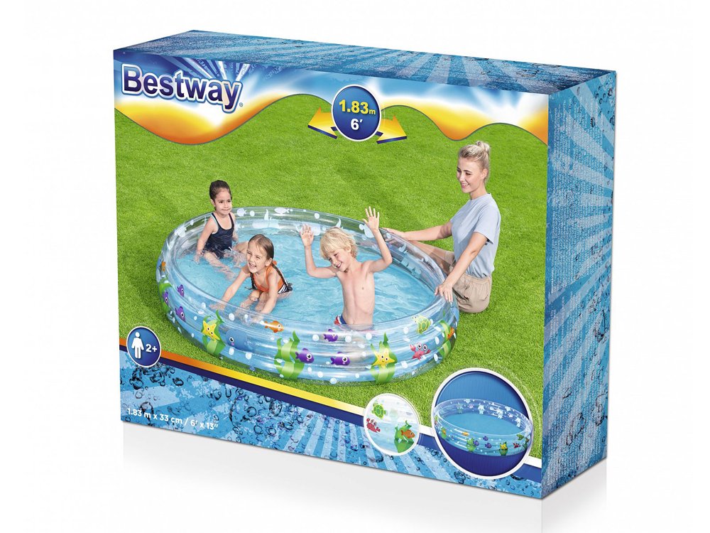 Bestway 51005 Inflatable Deep Dive 3-Ring 1.83m X 33cm Summer Garden Kids Pool