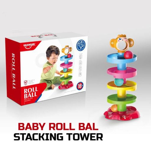 Baby Roll Ball Stacking Tower Ramp Puzzle for Kids