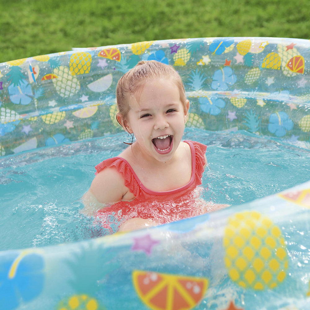 Bestway 51045 Transparent Sea Life Pool Inflatable 3 Rings Kids Round Swimming Pool