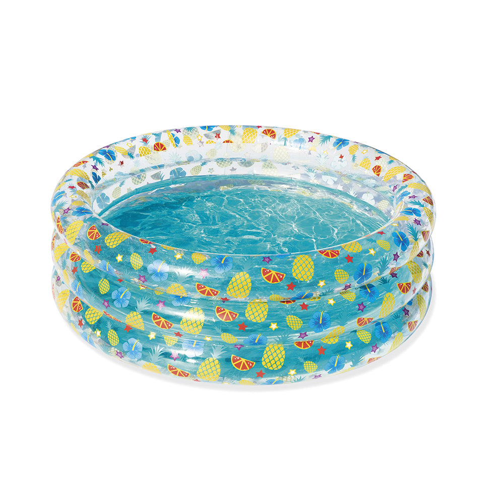 Bestway 51045 Transparent Sea Life Pool Inflatable 3 Rings Kids Round Swimming Pool