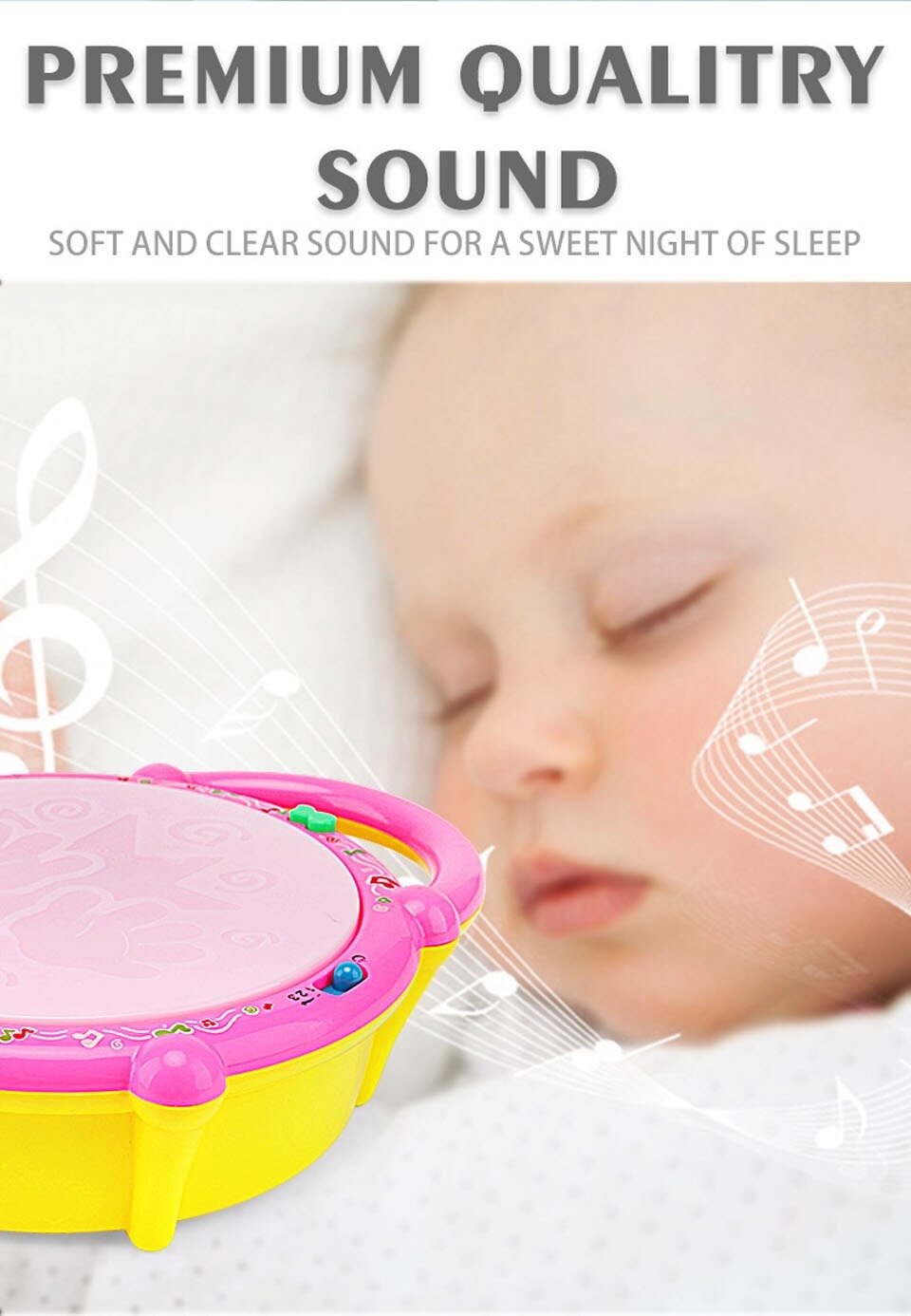 Mini Flash Drum Music Instrument Rattle For Kid Education Toy