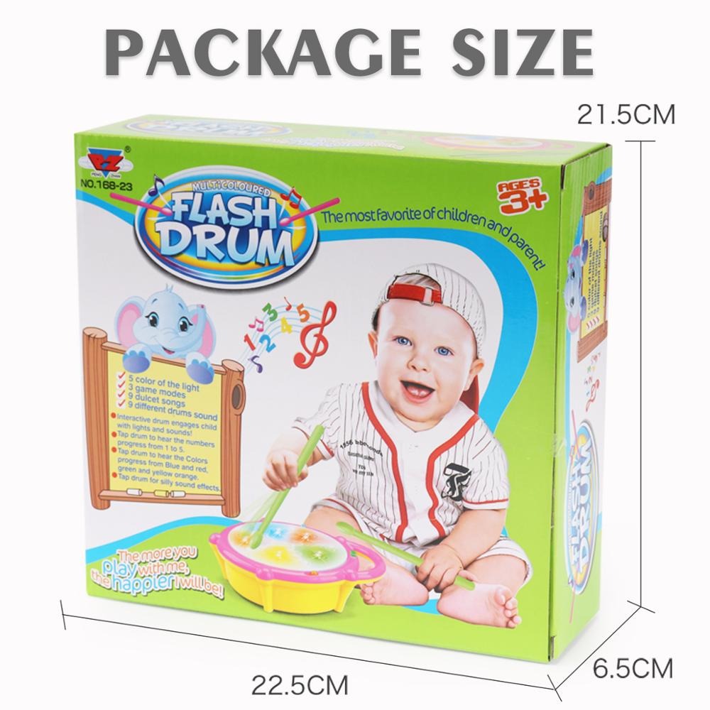 Mini Flash Drum Music Instrument Rattle For Kid Education Toy