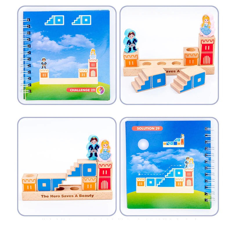 Wooden Building Blocks Toy Prince Save The Princess Interactive Game For Kids 3d Blocks