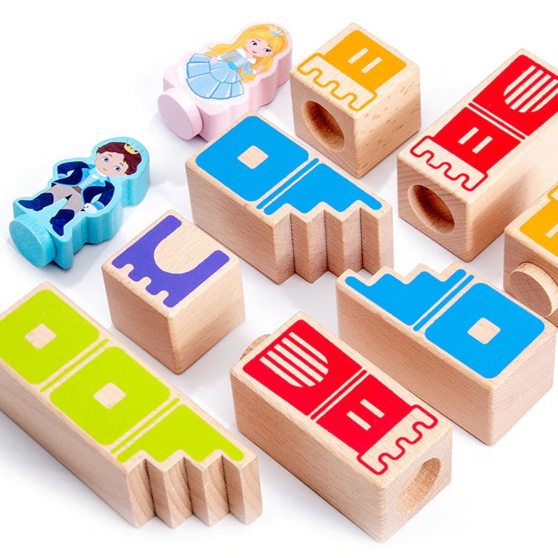 Wooden Building Blocks Toy Prince Save The Princess Interactive Game For Kids 3d Blocks