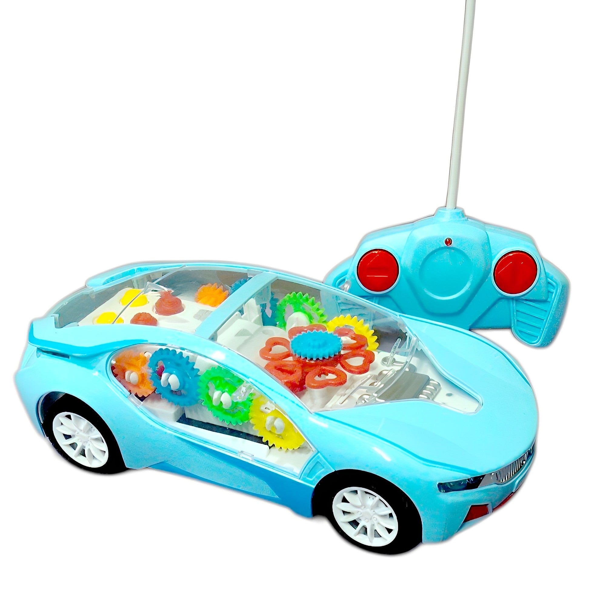 Futuristic Designed Remote-Controlled Toy Car With LED Light Gear Rotation