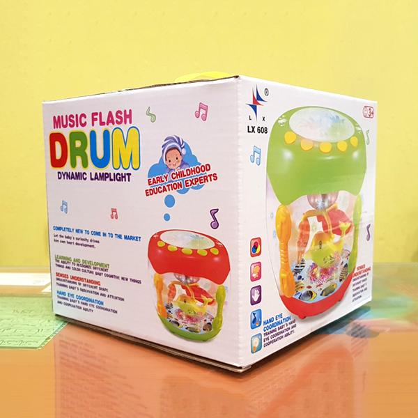 Musical Toy Drum Flash Drum For Kids Battery Operated